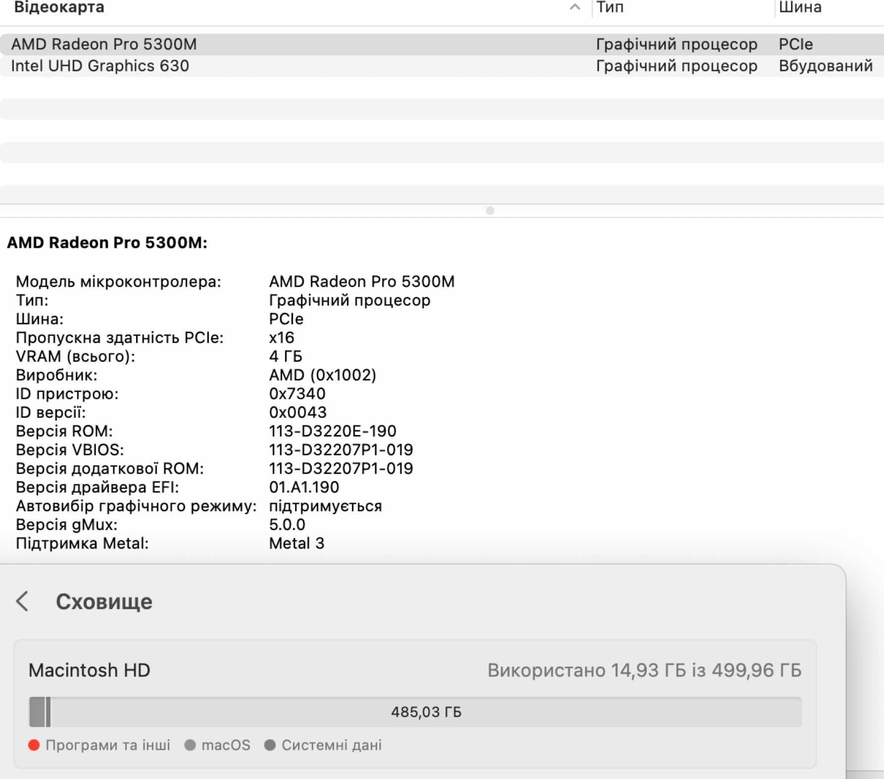 Ноутбук MacBook Pro 16'' 2019 MVVJ2 i7/16/512/5300M, 4GB