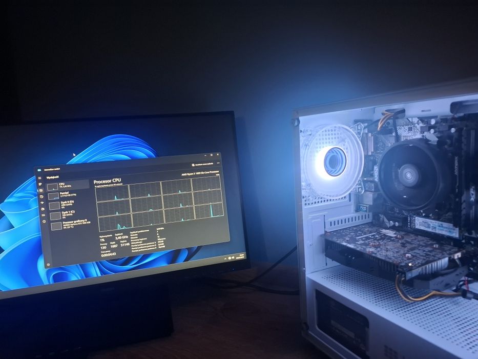 Komputer gamingowy Ryzen 5 NVIDIA GTX 1060 16GB RAM SSD RGB
