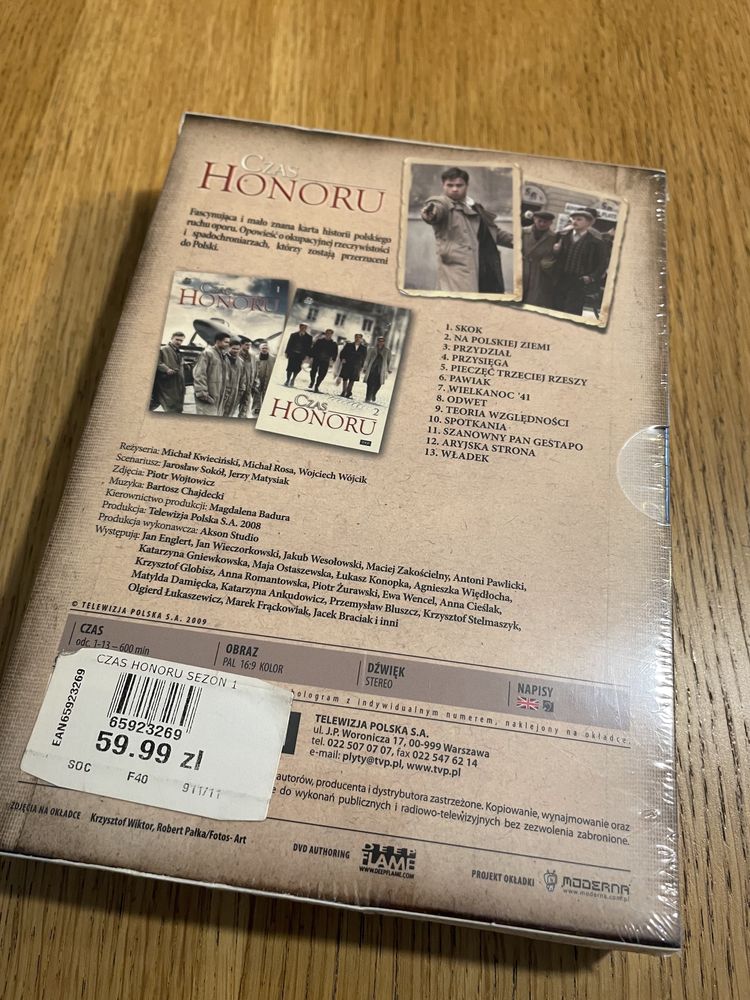 Czas Honoru 1-szy sezon 4 x DVD nowy