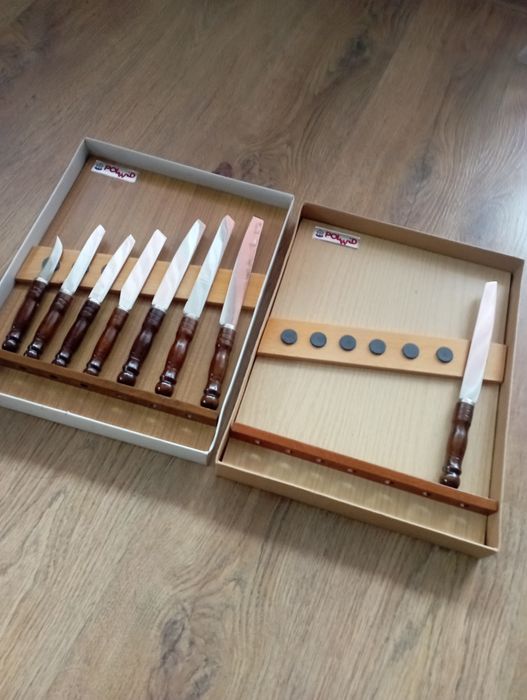 Polwid Fabryka Cieszyn, komplet noży kuchennych PRL