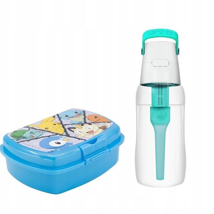 Śniadniowy lunchbox pokemon + butelka filtrująca dafi solid 500ml