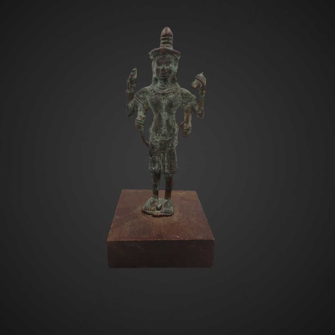 Figurka brąz  rzeźba hinduskiego bóstwa, Wisznu B51/050370