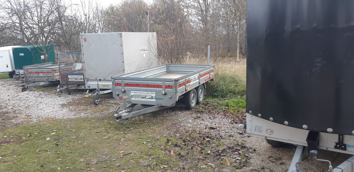 Laweta przyczepa Niepołomice 2000kg DMC pełna wynajem wypożyczalnia