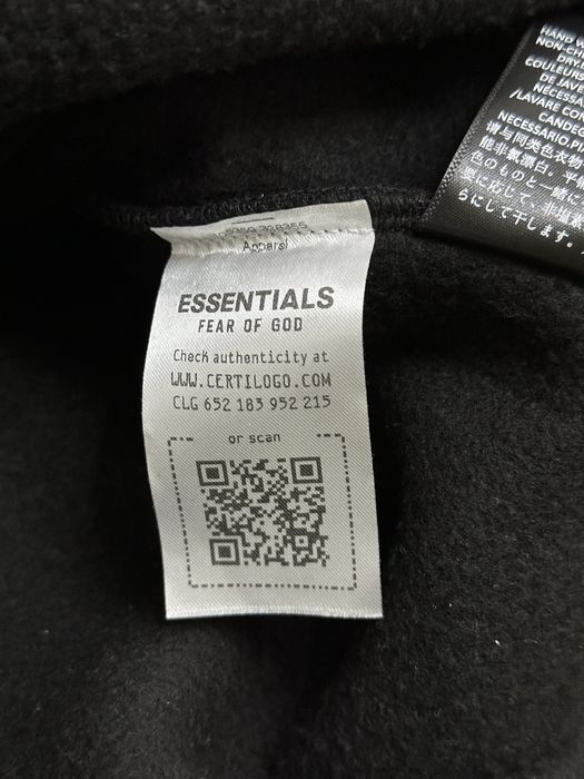 Fear of God Essentials Fleece Crewneck 'Black' FW24 | Certilogo
