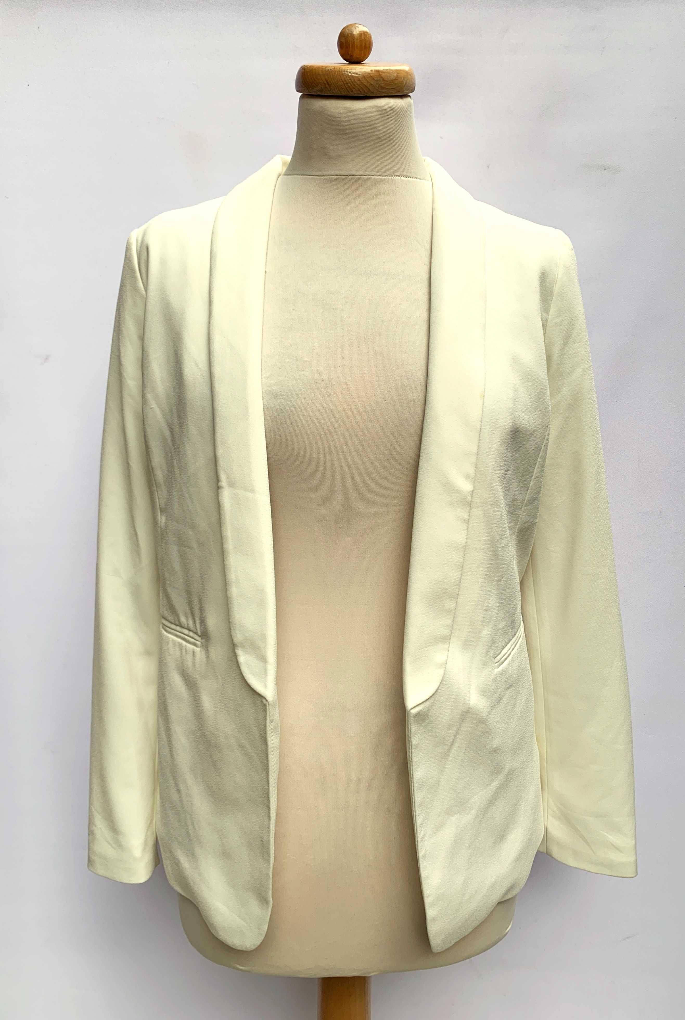Marynarka H&M Blezer Biała M 38 Elegancka Wizytowa Garnitur
