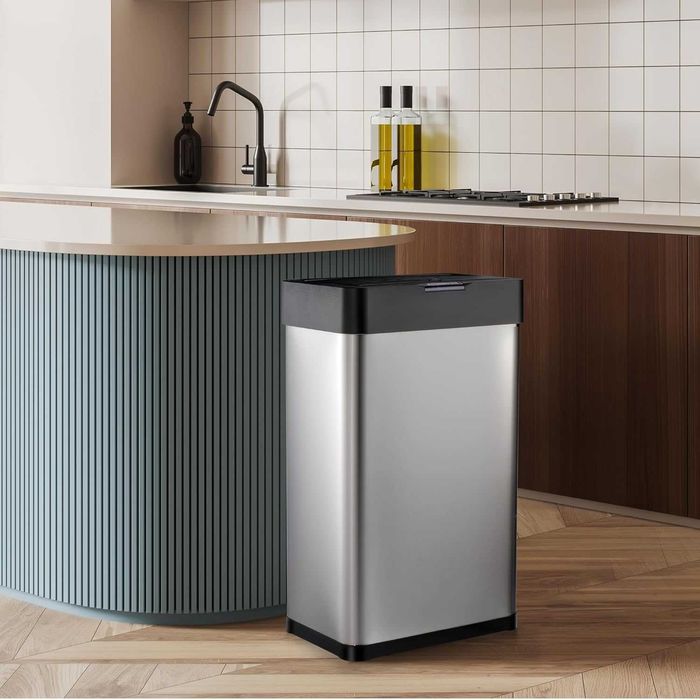 Kosz na śmieci automatyczny 60L bezdotykowy stal nierdzewna z pokrywą