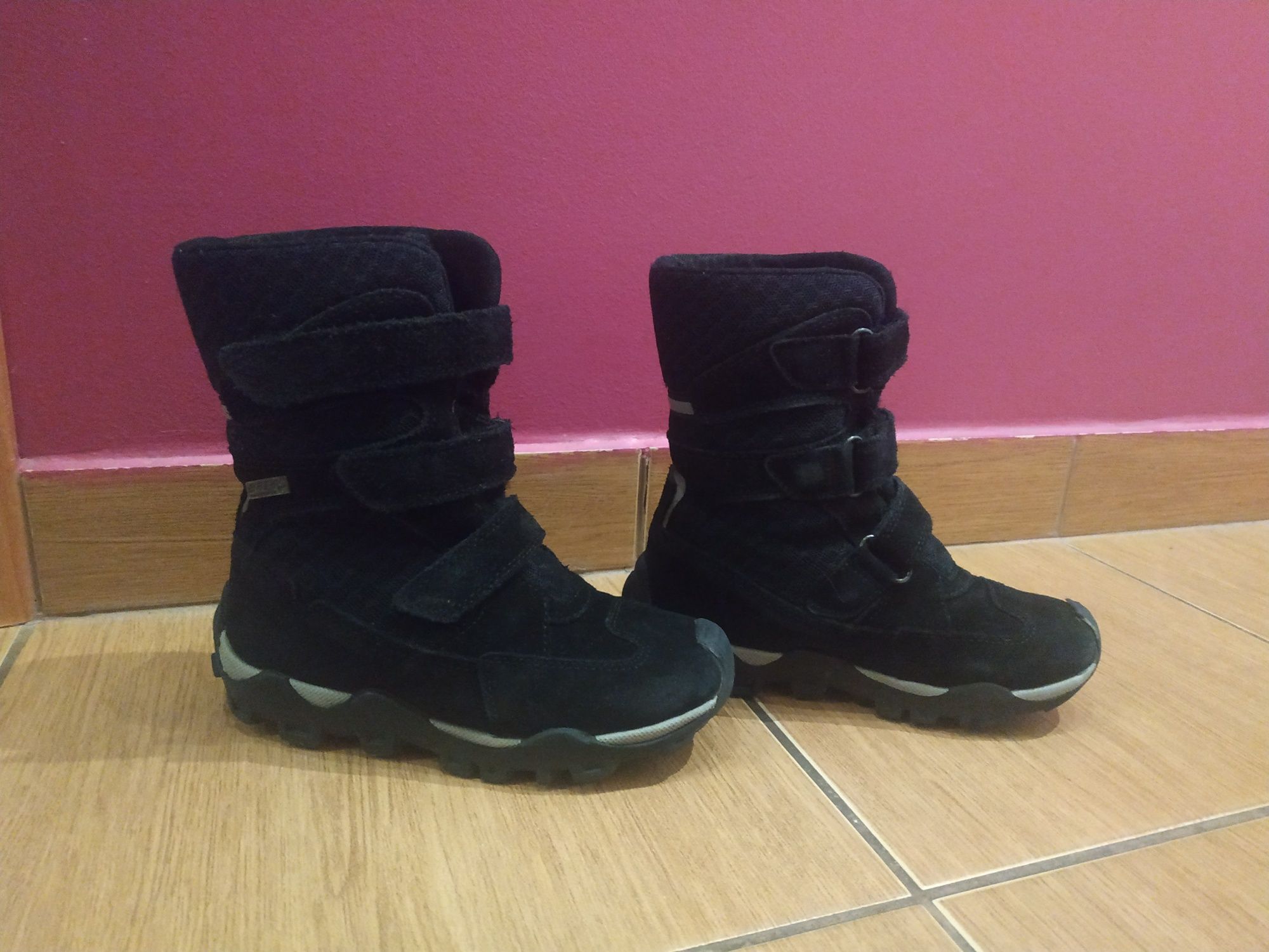 Buty zimowe kozaki  trapery Bartek 29 - wysokie na 3 rzepy