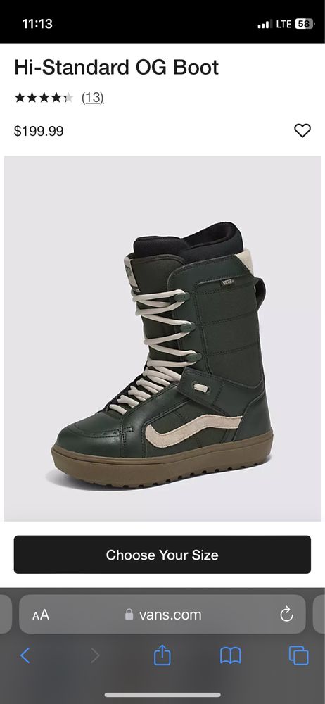 Сноубодичні черевики [як нові] 42.5-43(us 10) Vans Hi-Standard OG