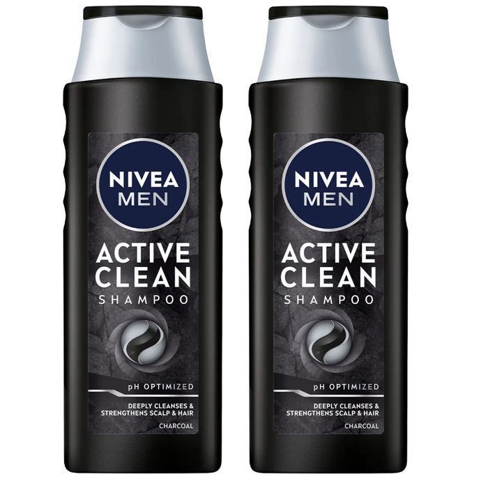 2 X Nivea Men Active Clean Szampon Do Włosów Aktywny Węgiel 400Ml