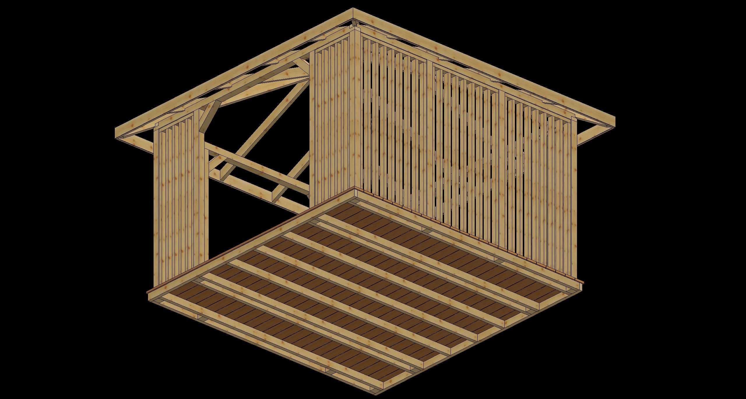 wiata ogrodowa ściana lamelowa 3,5 x 3,5m