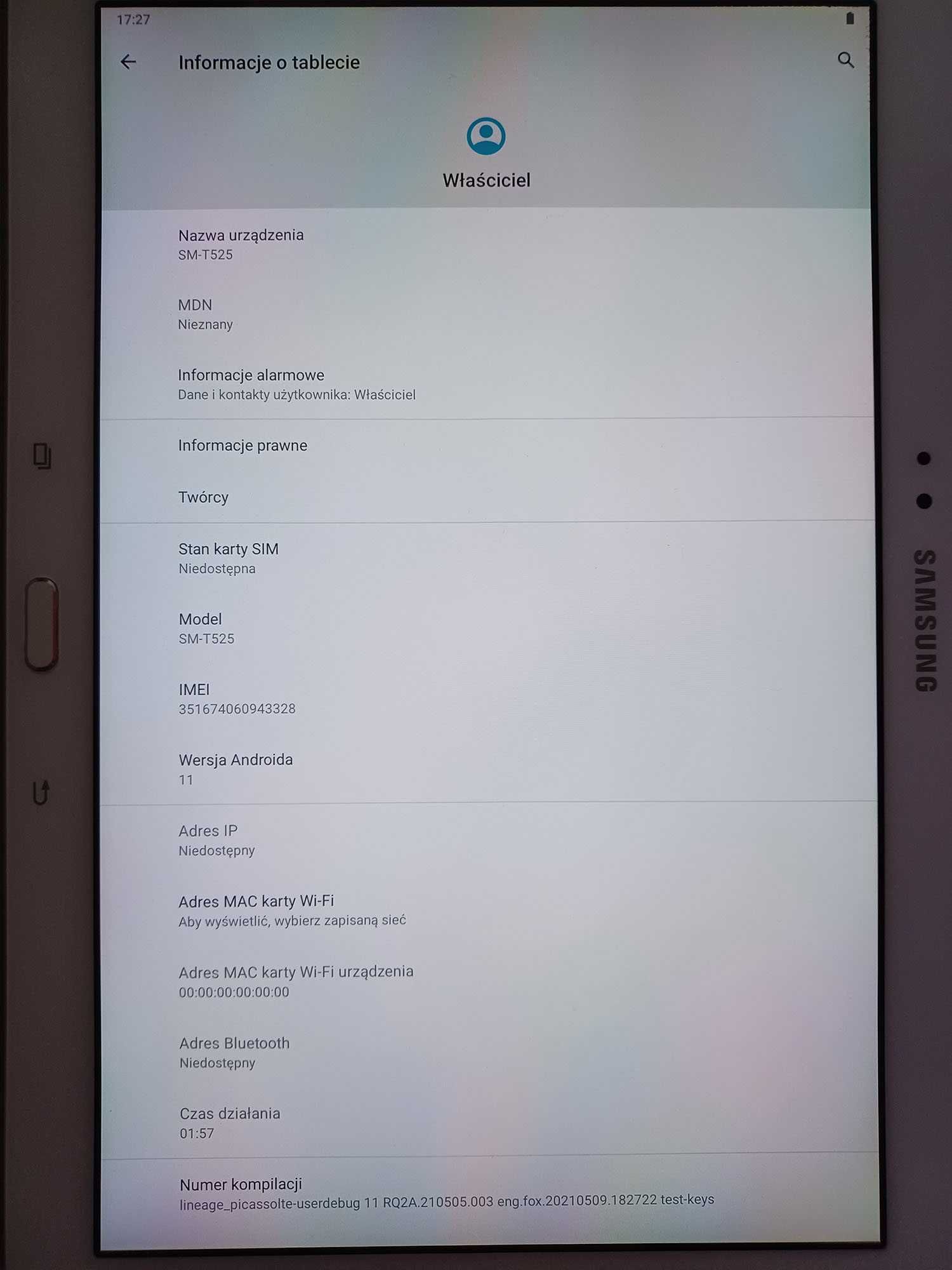Tablet Samsung Galaxy TabPro 10.1 LTE SM-T525 Android 11