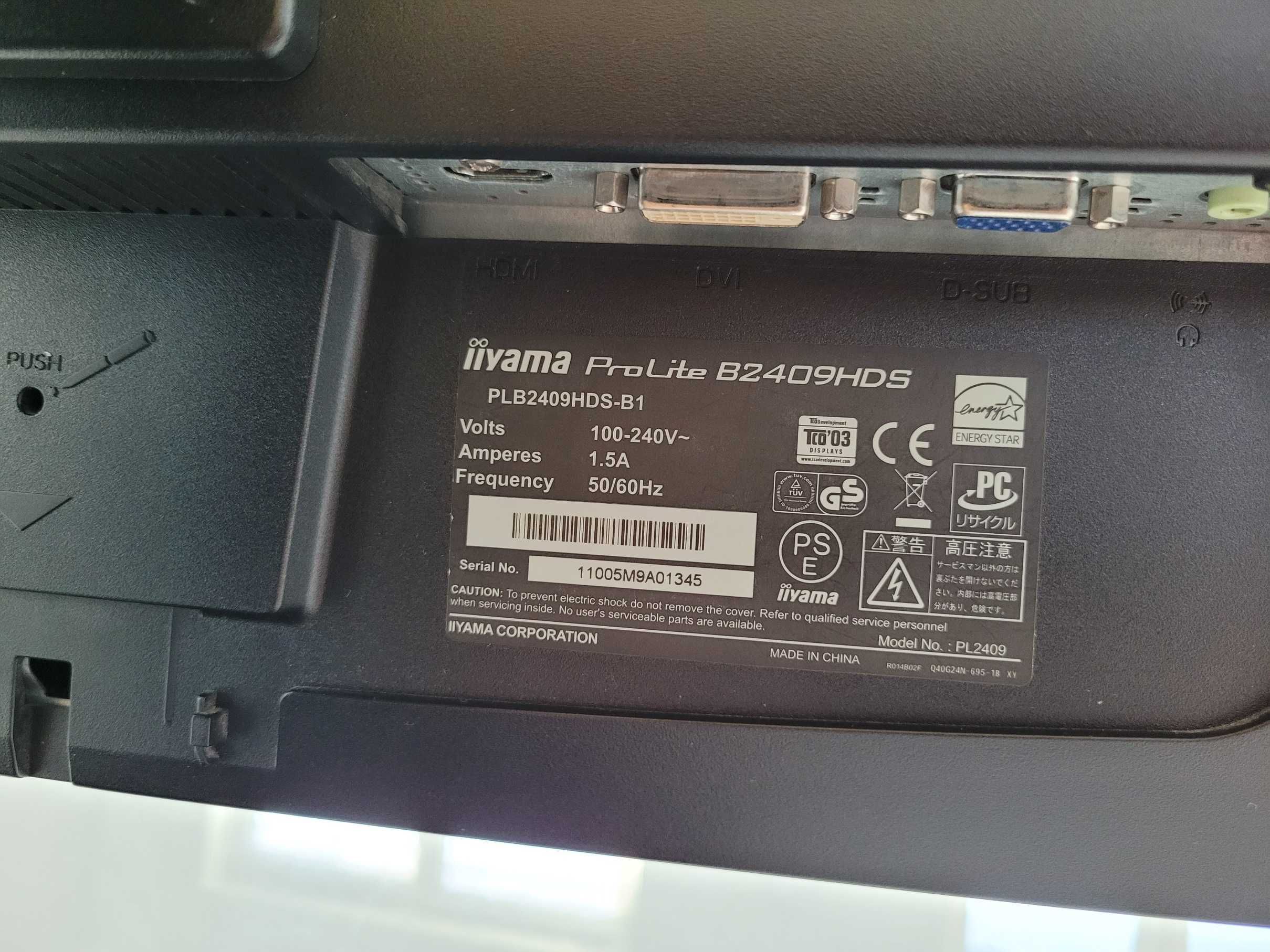 Monitor iiyama ProLite B2409HDS 24cale