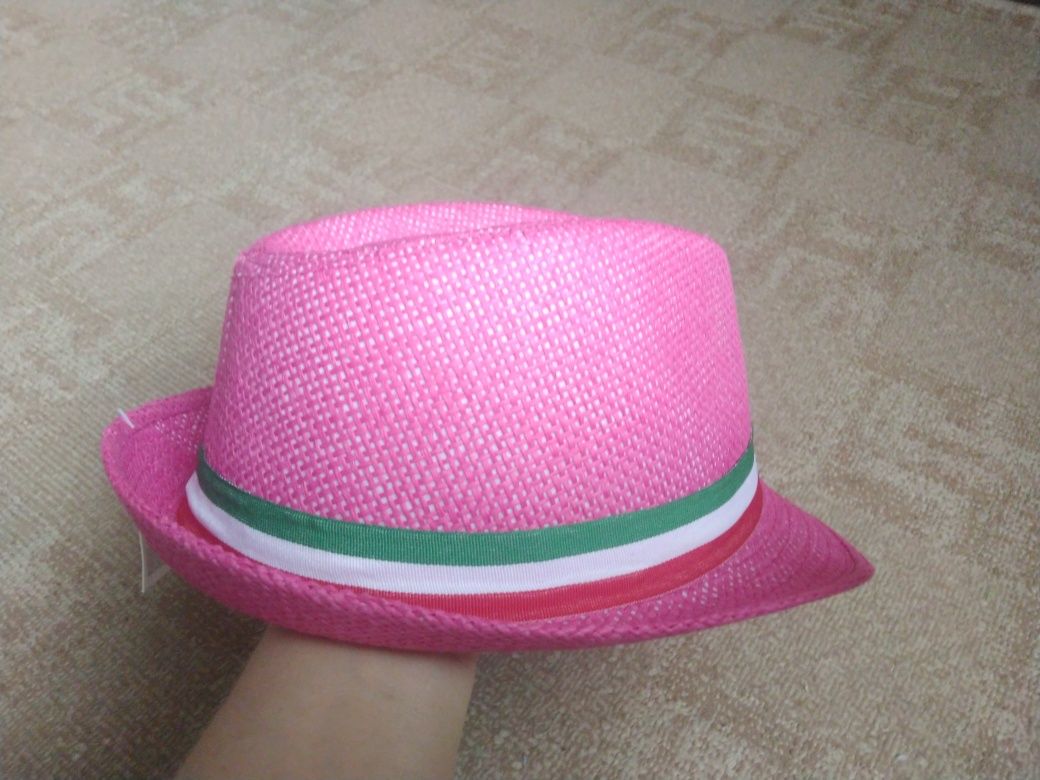 Шляпка для девочки, летняя, розовая,  обхват 52,5см