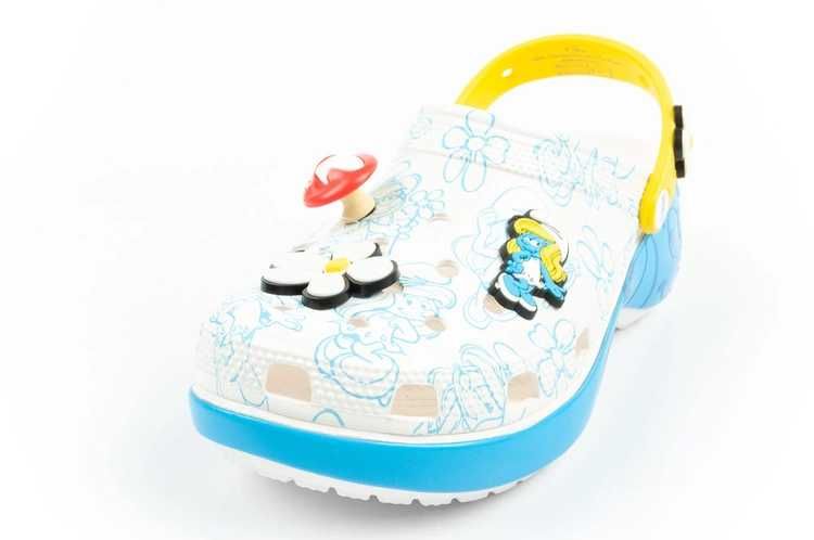 Crocs Smurfs klapki chodaki damskie na platformie Smerfy r. 36-42
