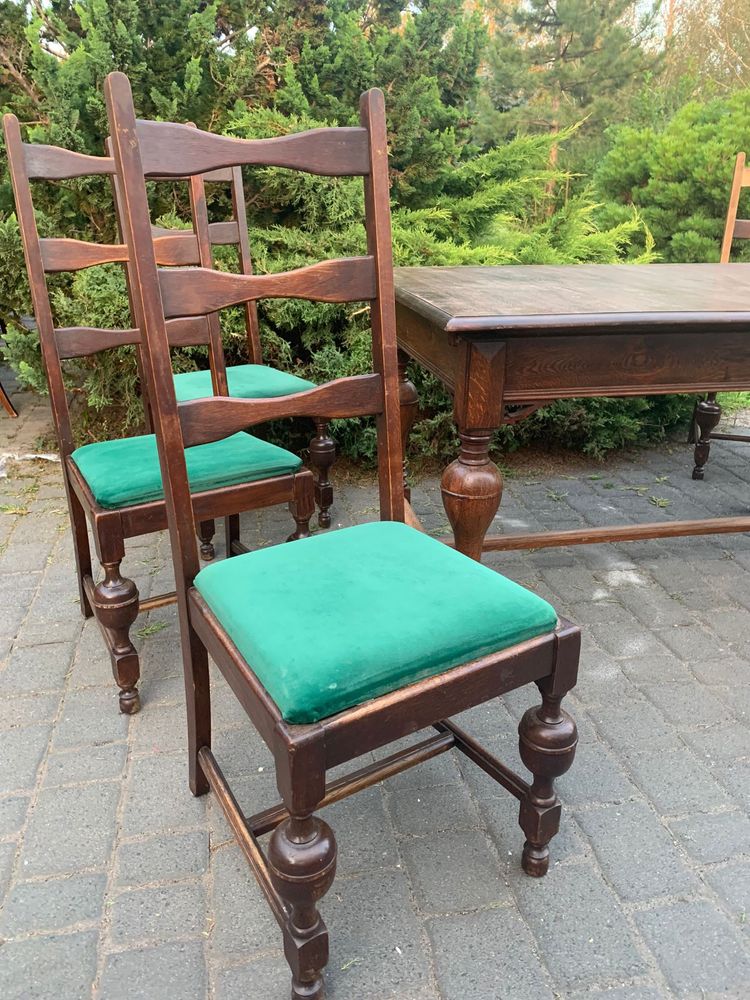 Stylowe krzesla z litego drewna 6 sztuk