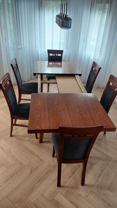Stół drewniany z 6 krzesłami