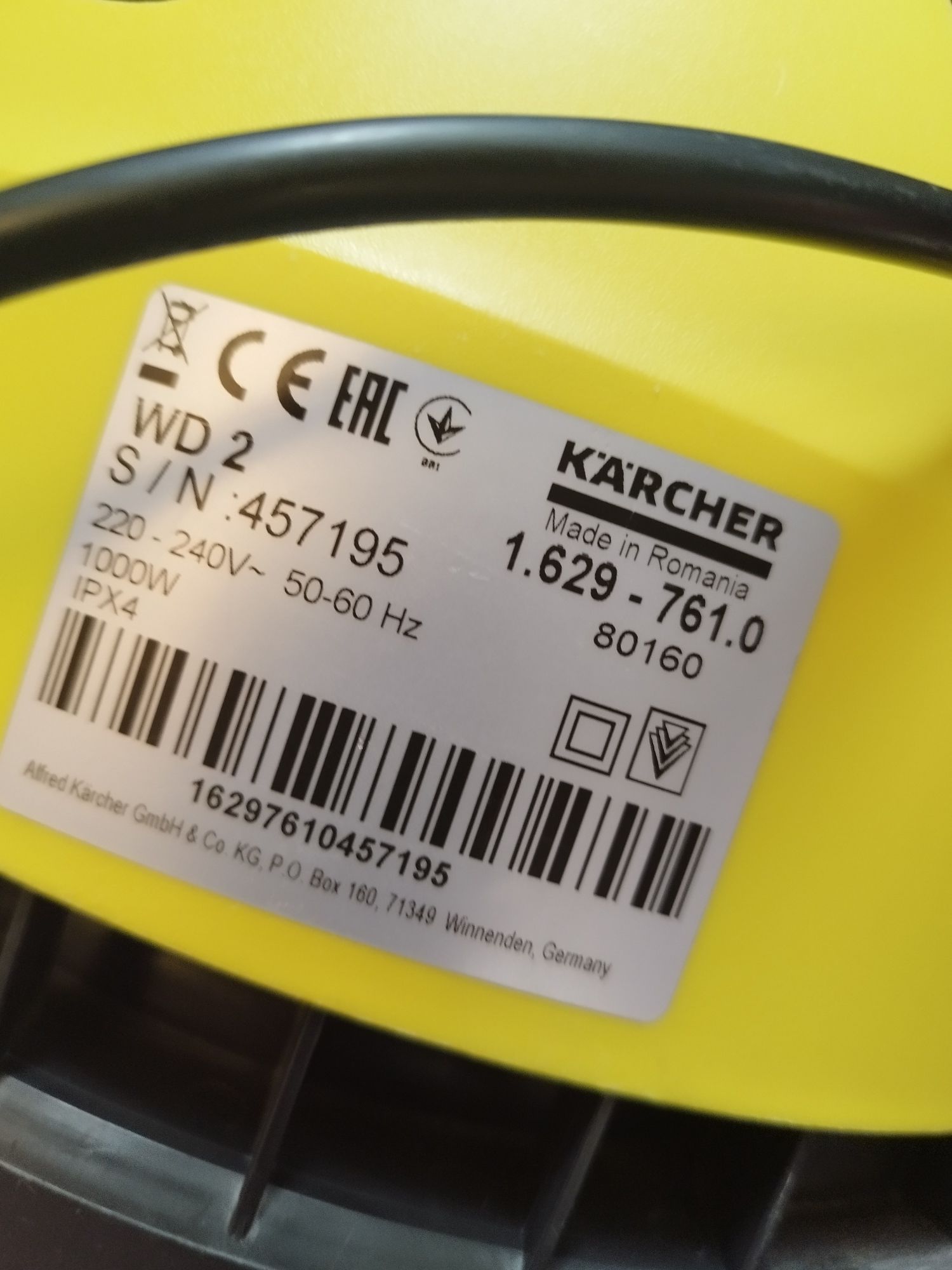 Wybrakowany odkurzacz Karcher WD2