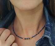 Naszyjnik Choker Lapis Lazuli Hematyt Kamienie Naturalne