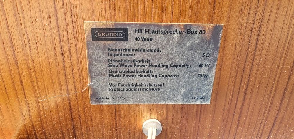 HiFi-Lautsprecher-Box 80 1967r