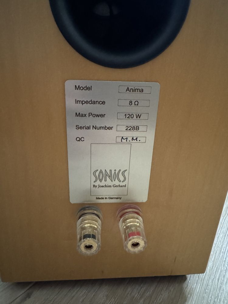 Sprzęt audio Hi FI Sonics Anima Joachim Gerhard