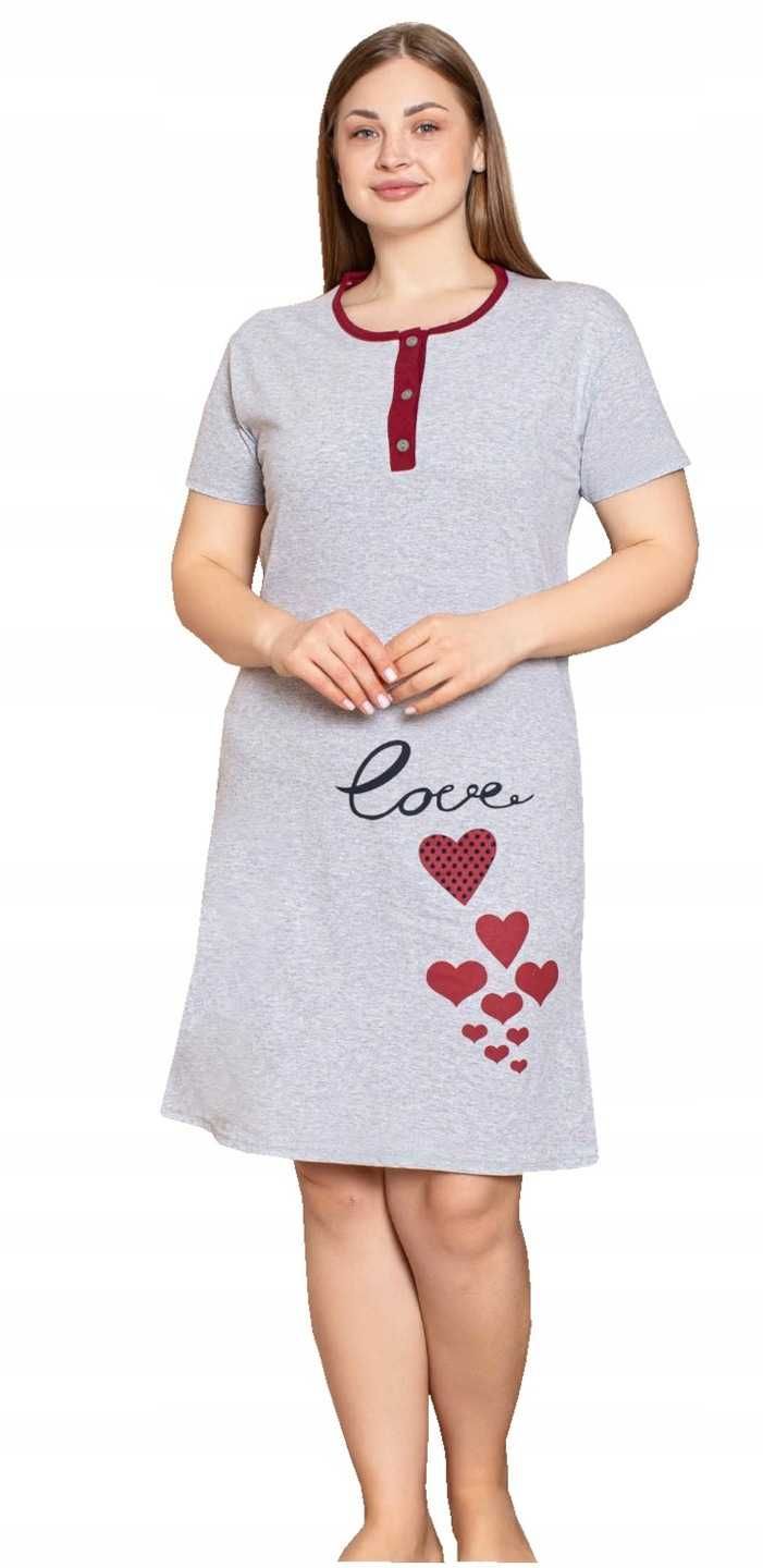 Koszula Nocna Piżama Damska Love SIZE PLUS 3XL