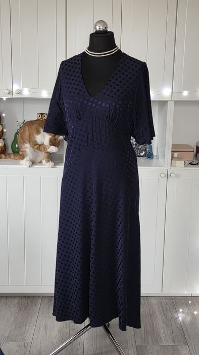 Next nowa długa granatowa sukienka plus size 16 44 46 święta sylwester