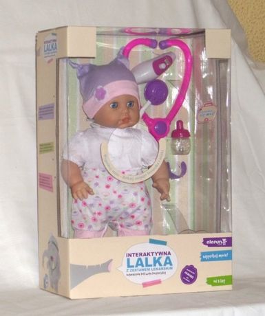 Interaktywna lalka z zestawem lekarskim ok 40cm