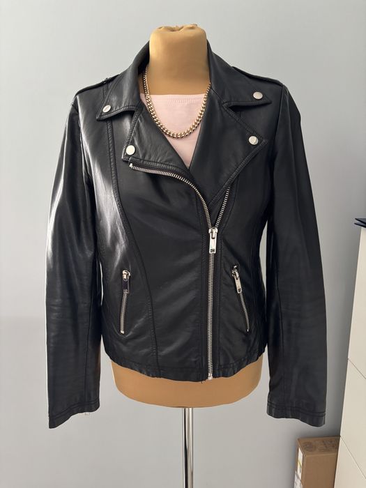 Damska kurtka skórzana czarna ramoneska w r.M