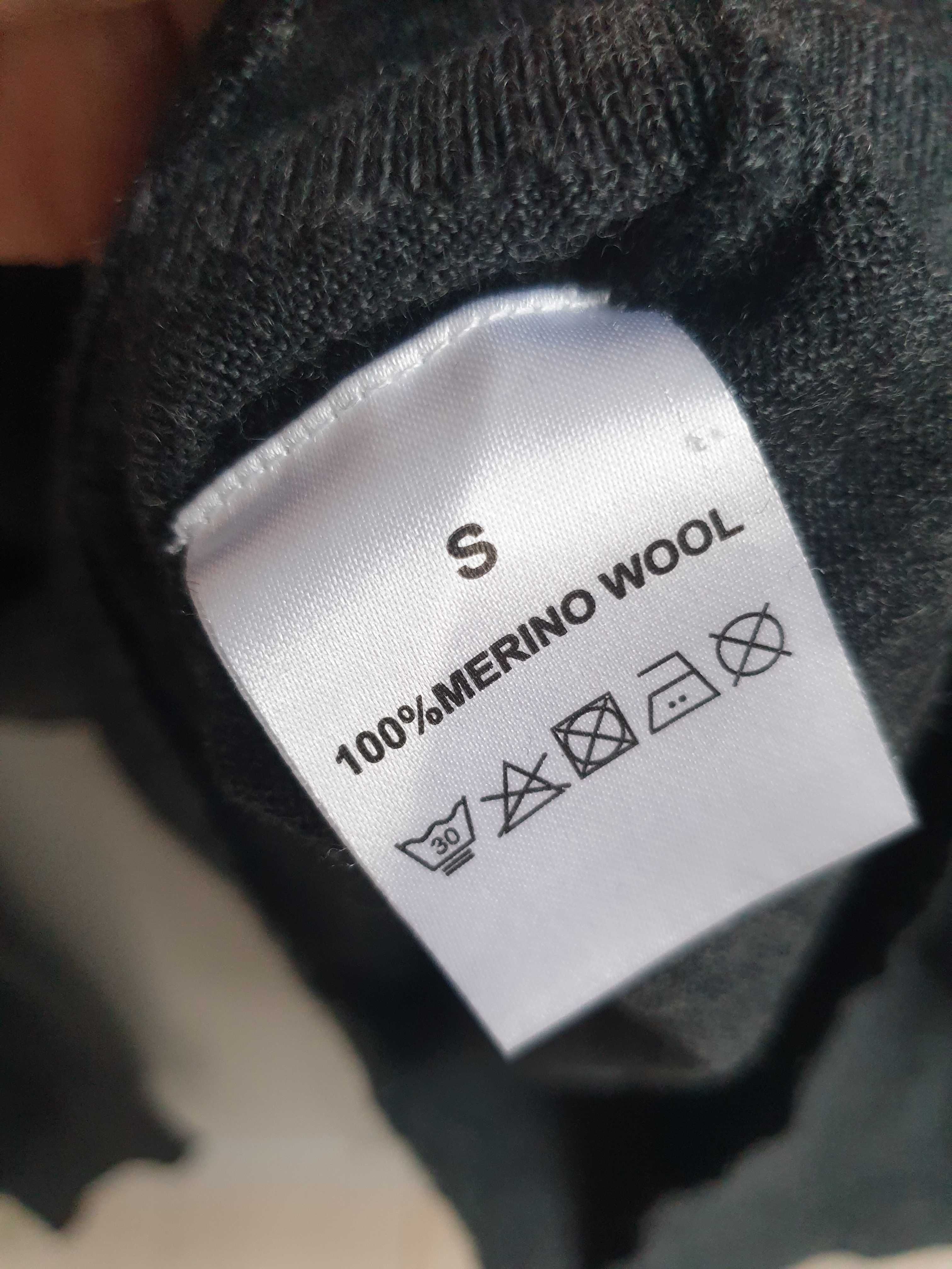 Szary sweter Linea 100% wełna merino męski bielizna termiczna