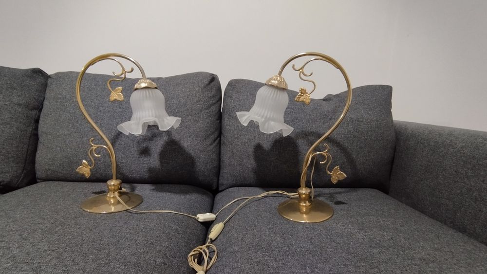 Candeeiros em latão e vidro