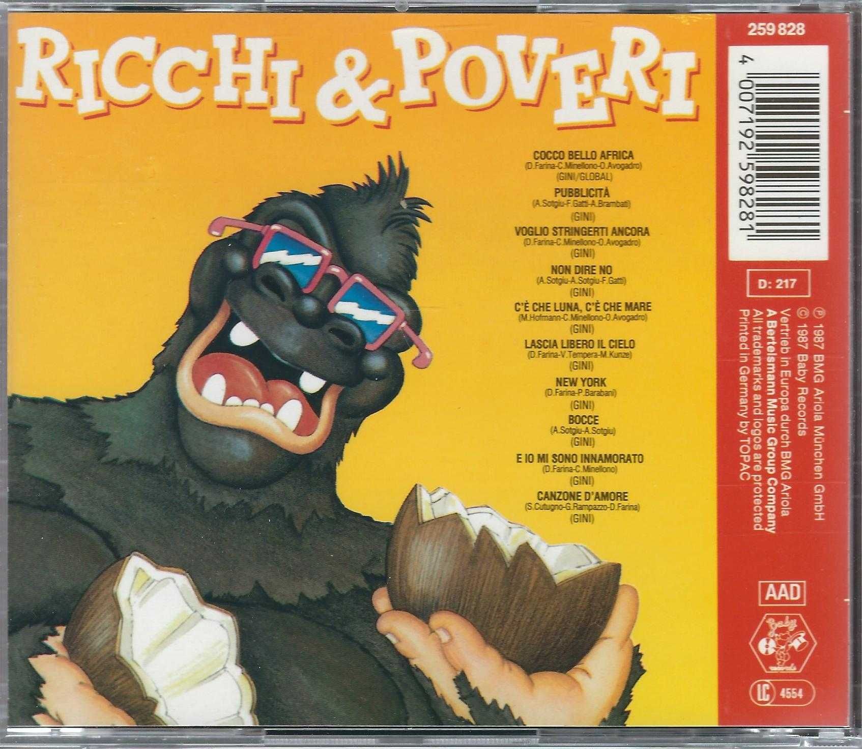 CD Ricchi E Poveri - Pubblicita (1987) (Baby Records)