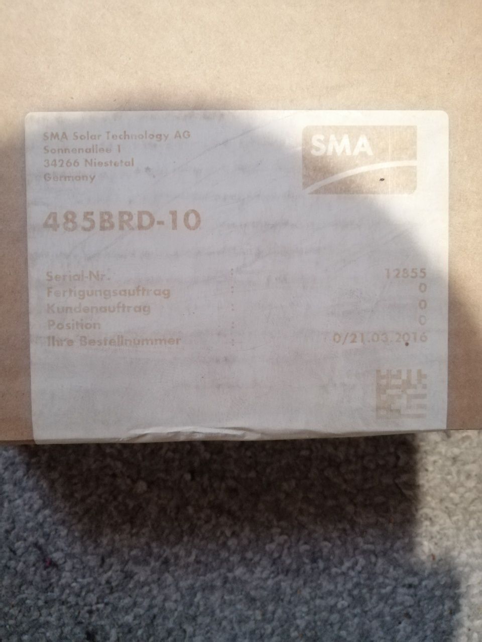 Продам інтерфейс зв'язку для інвертора sma 485BRD-10