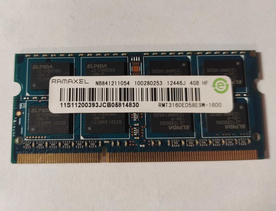 Pamięć RAM RAMAXEL 4GB DDR3L 1600MHz PC3L-12800 SODIMM Laptop