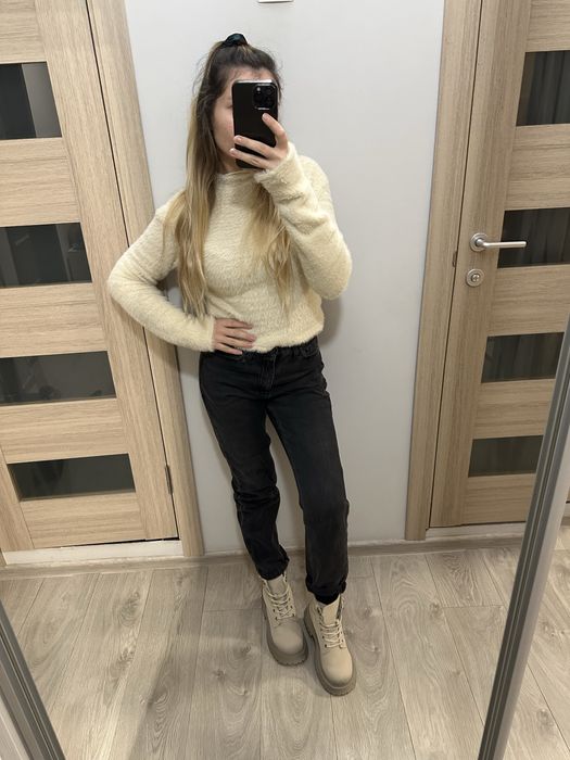 Чорні сірі джинси мом жіночі