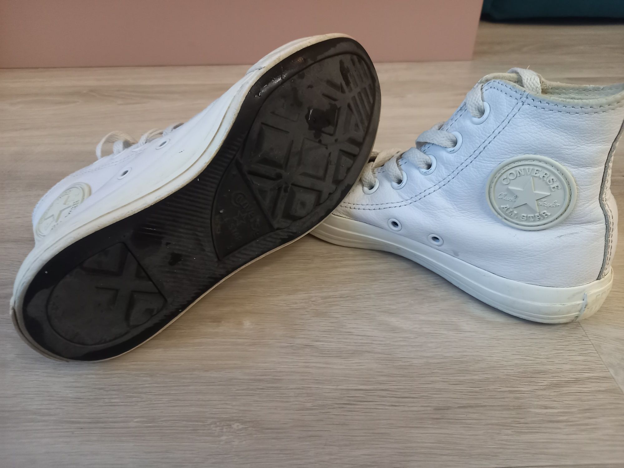 CONVERSE, 35-36, białe trampki, tenisówki, półbuty, 22 cm, skóra buty