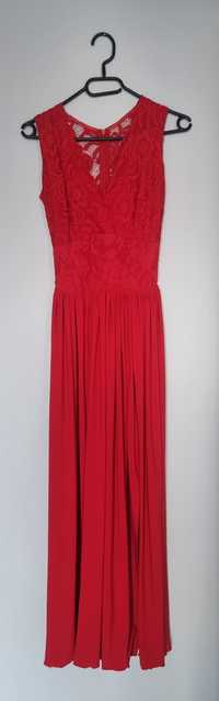 Czerwona długa sukienka S marki Baal