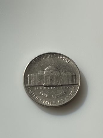 Монета  США 5 центов 5 cents  USA 1990 года