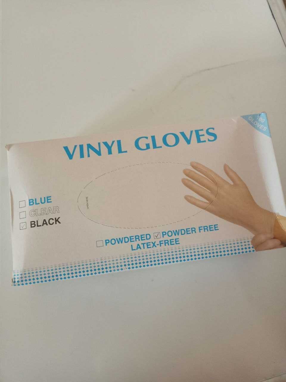 Черные перчатки 100шт Vinyl glovers