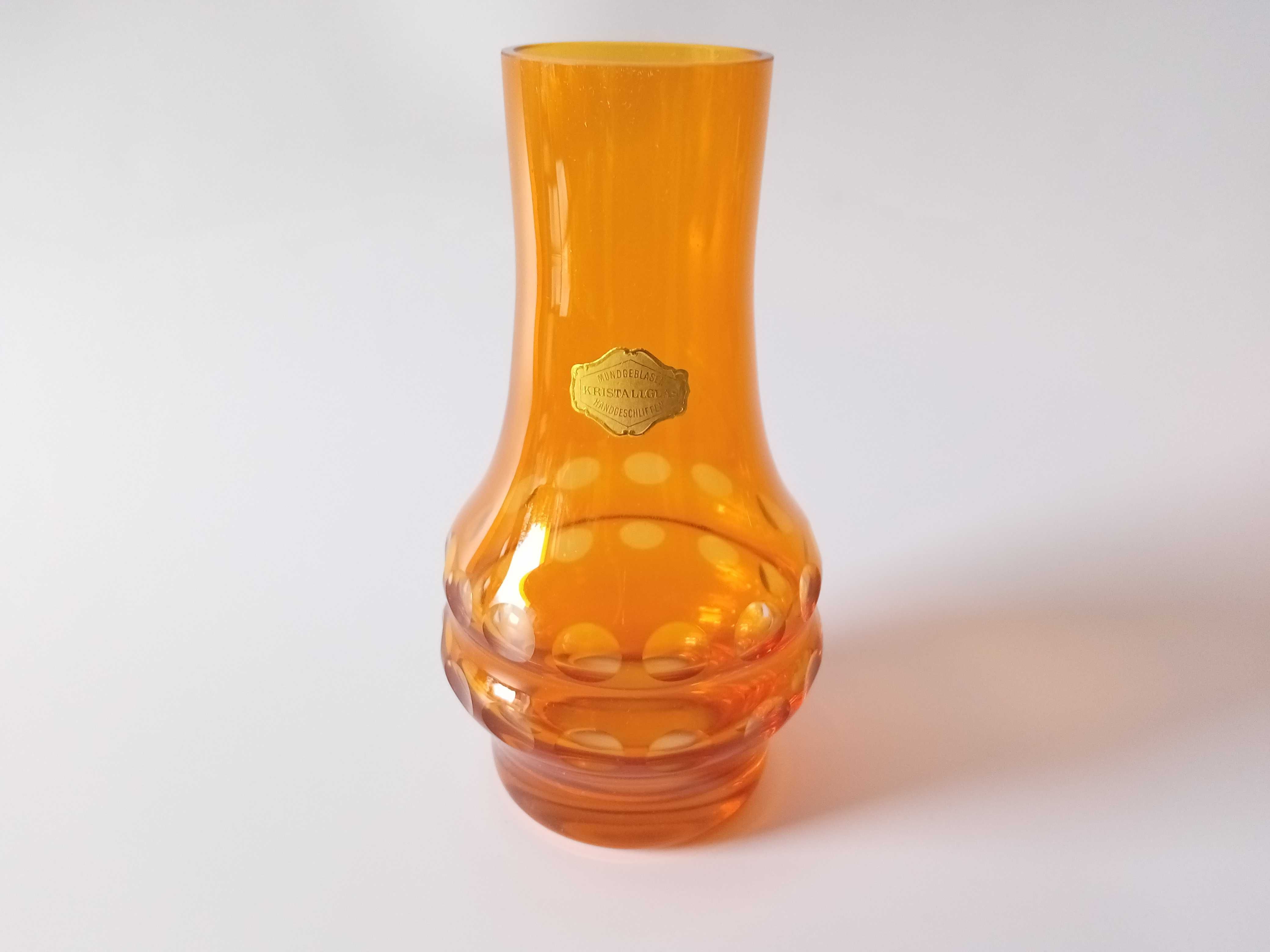 Pomarańczowy wazon VEB Glaswerke Schmiedefeld