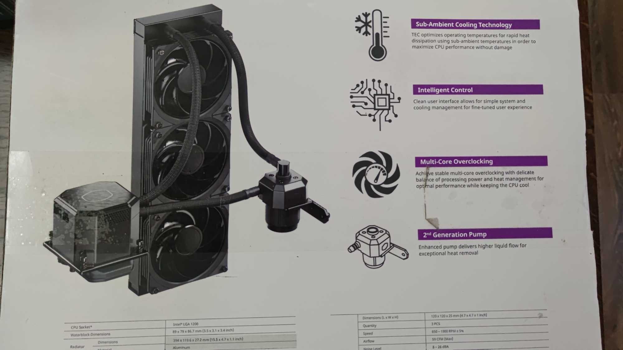 Chłodzenie wodne procesora Cooler Master Masterliquid ML360 SUB-ZERO