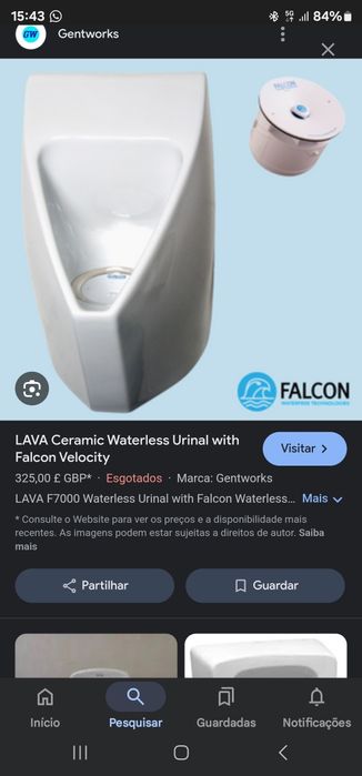 Urinóis Falcom F7000 Water Free NOVOS