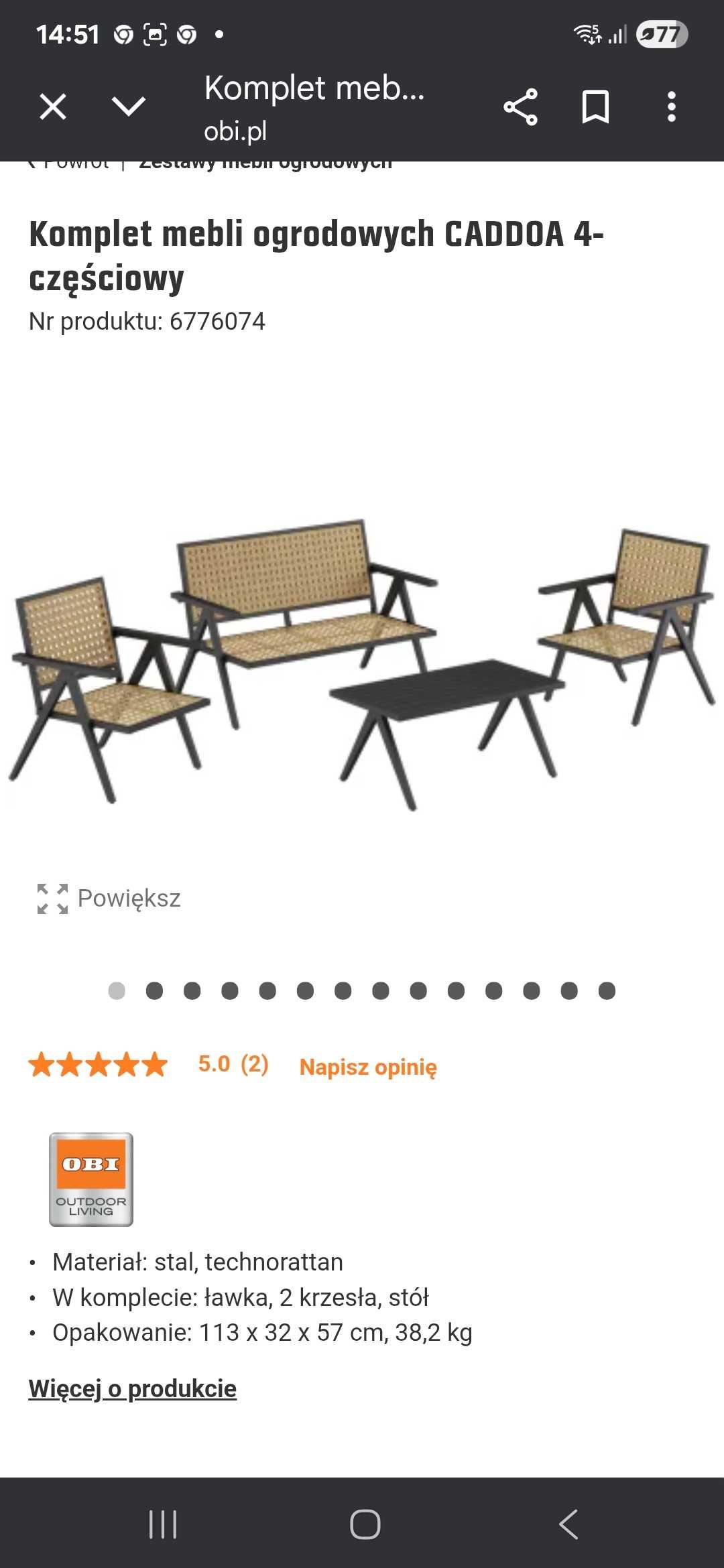 Zestaw ogrodowy obi