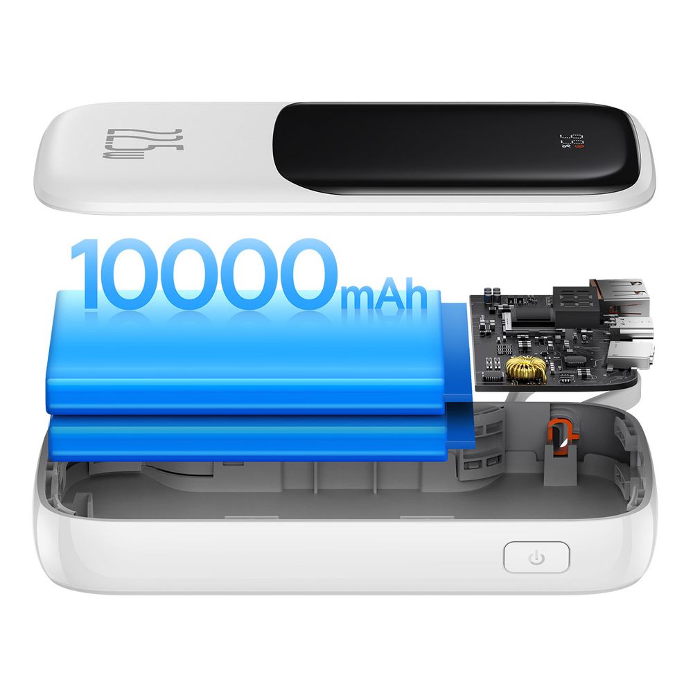 Baseus Qpow powerbank 10000mAh kabel USB C 22.5W QC SCP AFC FCP biały