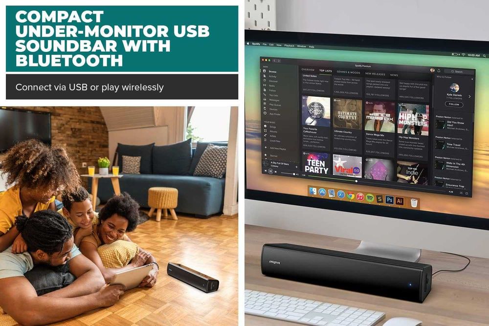 Coluna Creative Labs Stage Air V2 USB-C e Bluetooth 5.3 20W (Selada)