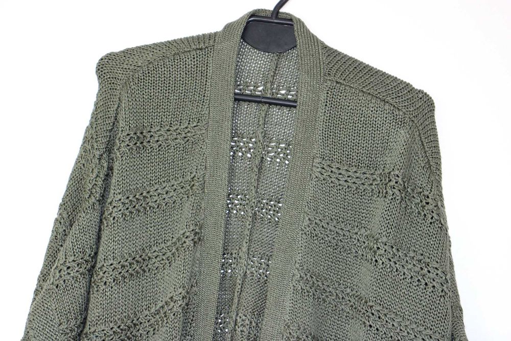 DUNNES damski luźny sweter narzutka KHAKI 44/46 XXL/3XL