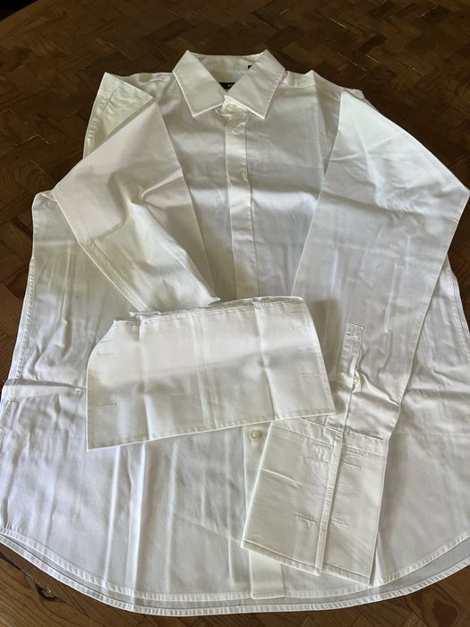 Camisa branca para botões de punho da Boss