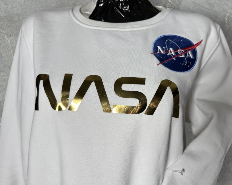 Biała bawełniana bluza Nasa Alpha Industries