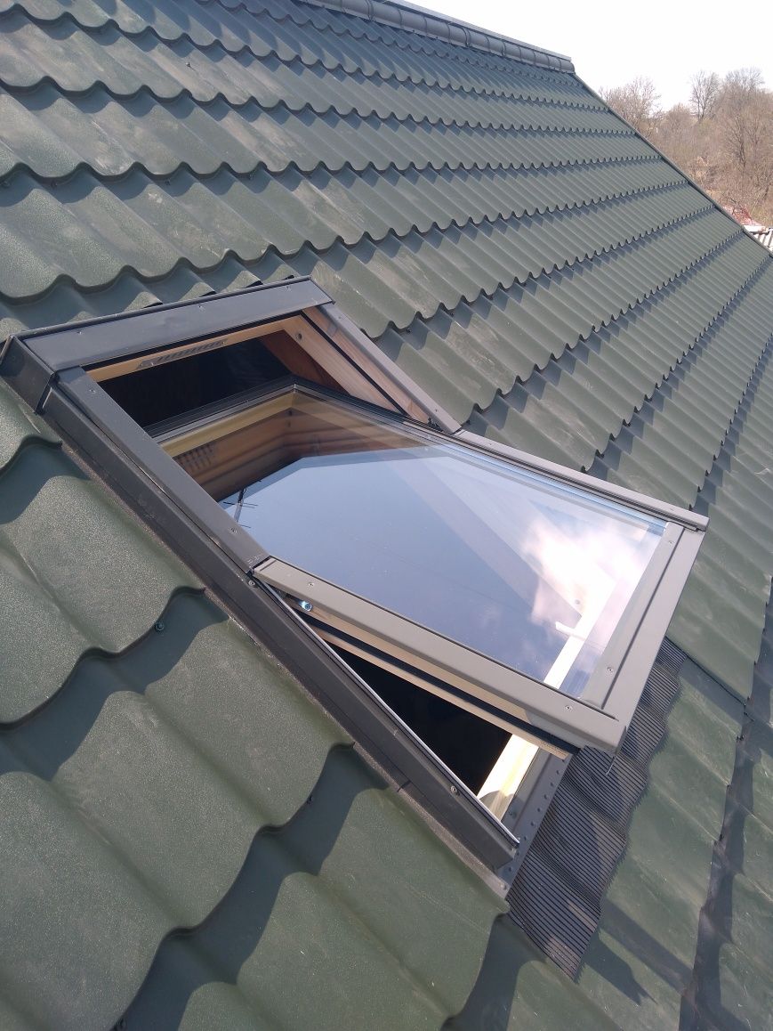 Монтаж мансардних вікон FAKRO,Roto,Velux. Дах, покрівля. Ціна від 4500