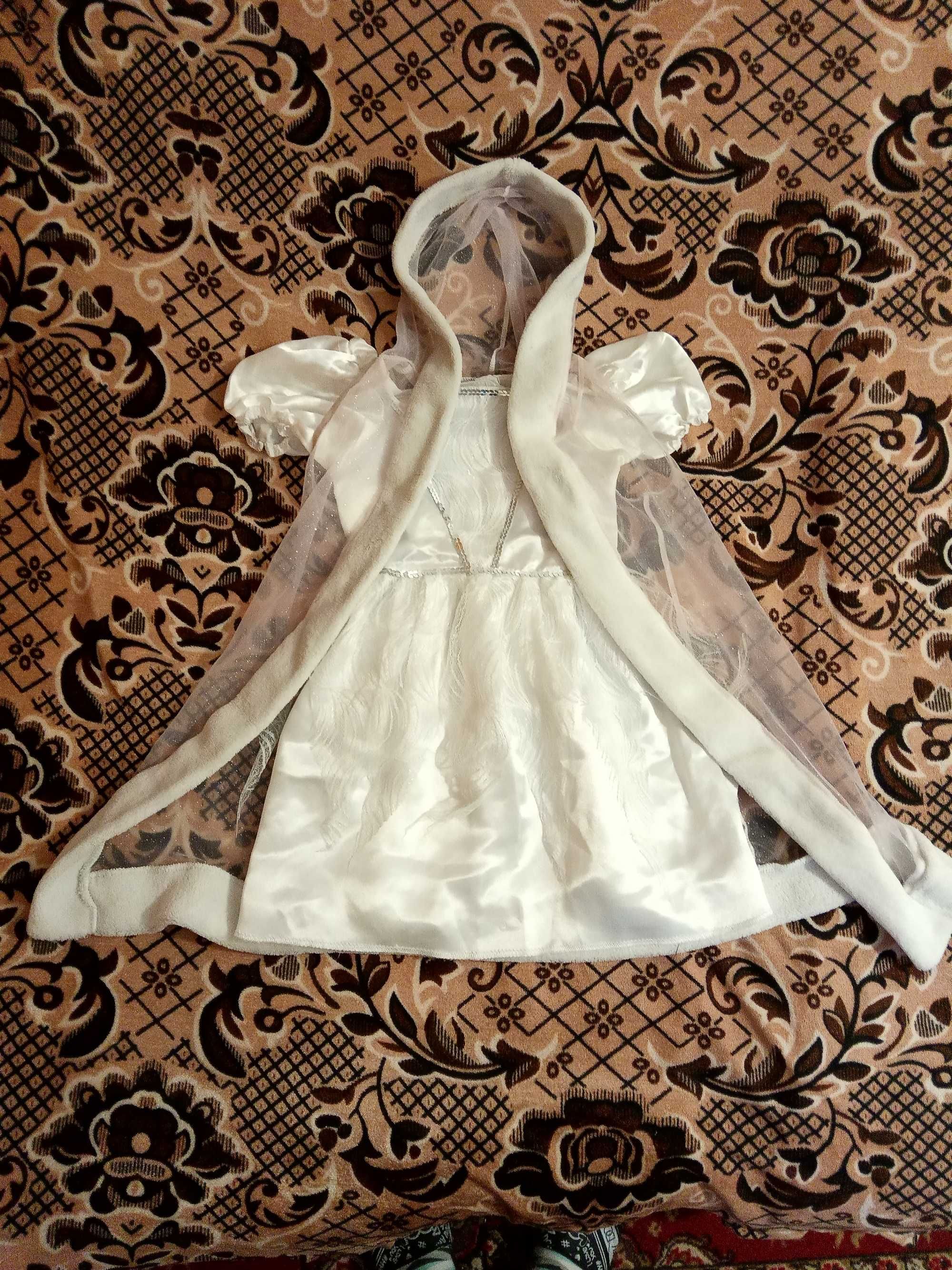 3-5л карнавальный костюм платье накидка лебедь ангел зима метель