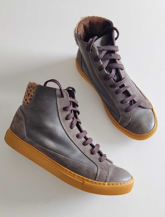 Шкіряні сірі кеди joyks